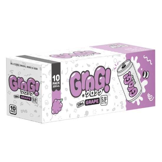 Picture of Grog! Shochu Vodka & Soda Grape 5.9% Cans 10x330ml